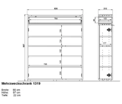 Mehrzweckschrank »Ameca«, graphit