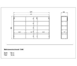 Mehrzweckschrank »Libbiano«, weiß/eiche, ca. 87 cm