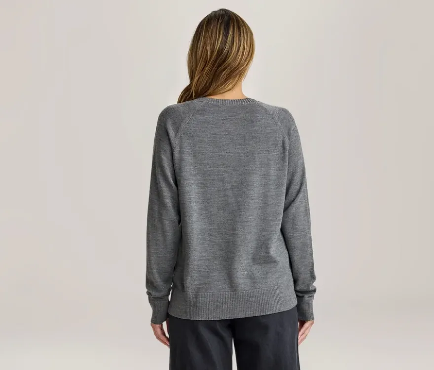 Merino-Cardigan, grau meliert