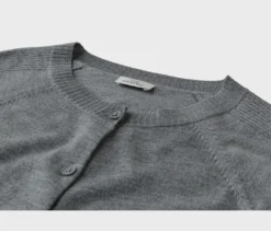Merino-Cardigan, grau meliert