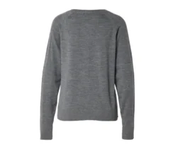 Merino-Cardigan, grau meliert