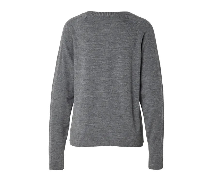 Merino-Cardigan, grau meliert