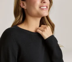 Merino-Feinstrickpullover, schwarz