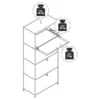 Metall-Highboard »CN3« mit 4 Klappenfächern, hellgrau