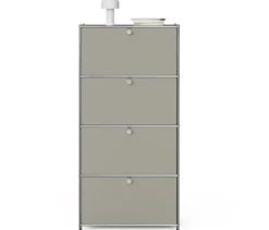 Metall-Highboard »CN3« mit 4 Klappenfächern, hellgrau