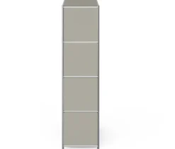 Metall-Highboard »CN3« mit 4 Klappenfächern, hellgrau