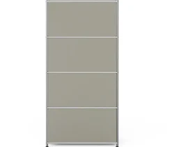 Metall-Highboard »CN3« mit 4 Klappenfächern, hellgrau