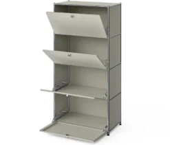 Metall-Highboard »CN3« mit 4 Klappenfächern, hellgrau
