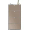 Metall-Highboard »CN3« mit 4 Klappenfächern, taupe