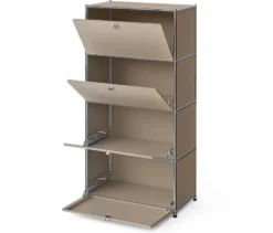 Metall-Highboard »CN3« mit 4 Klappenfächern, taupe
