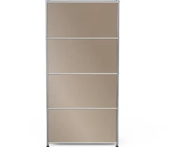 Metall-Highboard »CN3« mit 4 Klappenfächern, taupe