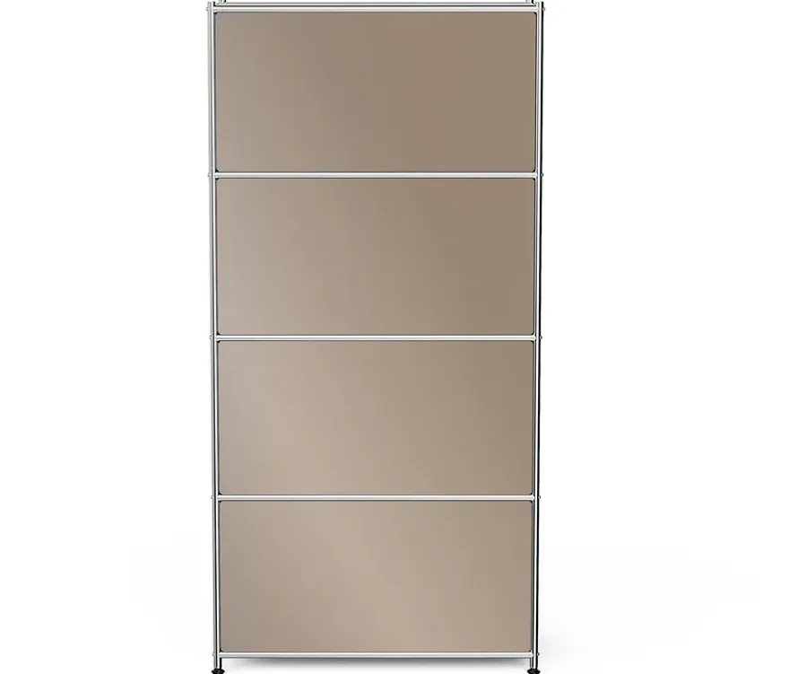 Metall-Highboard »CN3« mit 4 Klappenfächern, taupe