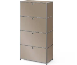 Metall-Highboard »CN3« mit 4 Klappenfächern, taupe