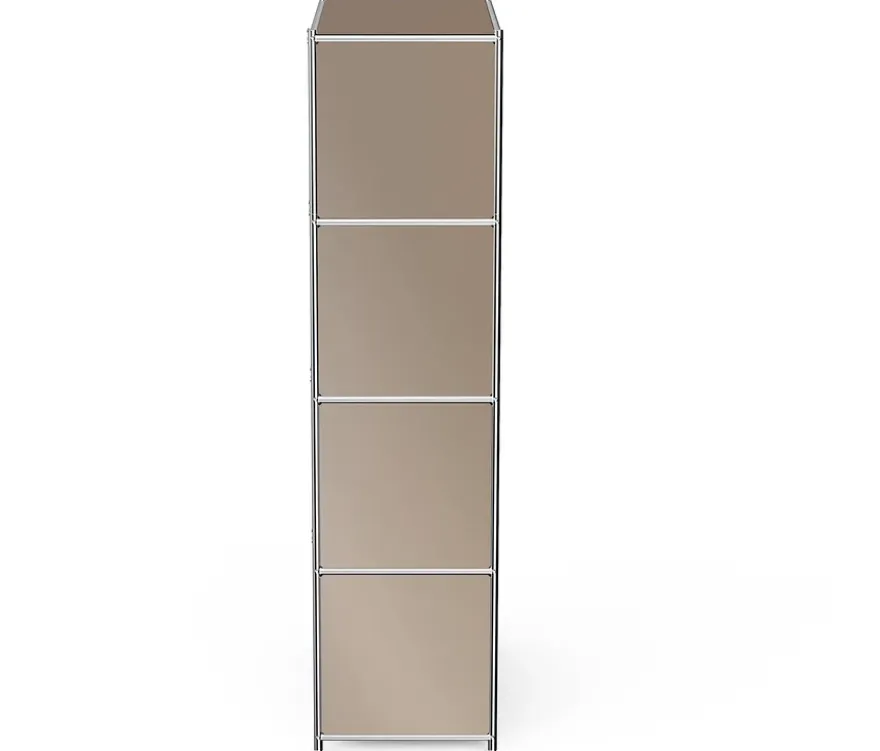 Metall-Highboard »CN3« mit 4 Klappenfächern, taupe