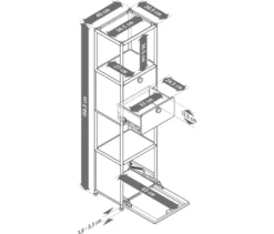 Metall-Regal »CN3 Slim Line« mit 2 versetzbaren Schubladen und 1 versetzbaren Klappe, taupe