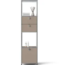 Metall-Regal »CN3 Slim Line« mit 2 versetzbaren Schubladen und 1 versetzbaren Klappe, taupe