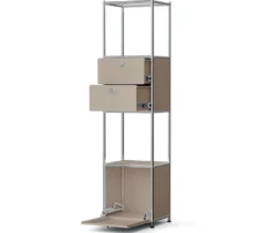Metall-Regal »CN3 Slim Line« mit 2 versetzbaren Schubladen und 1 versetzbaren Klappe, taupe