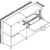 Metall-Sideboard »CN3« mit 2 versetzbaren Klappenfächern, toffee