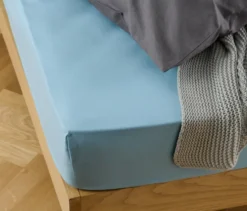 Microfaser-Spannbettlaken, hellblau, Normalgröße