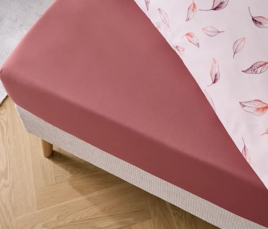 Microfaser-Spannbettlaken, rosa, Normalgröße