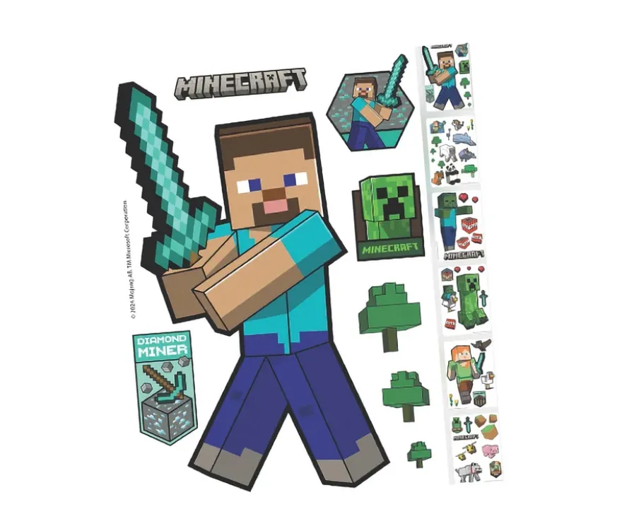 6 MINECRAFT Wandtattoos