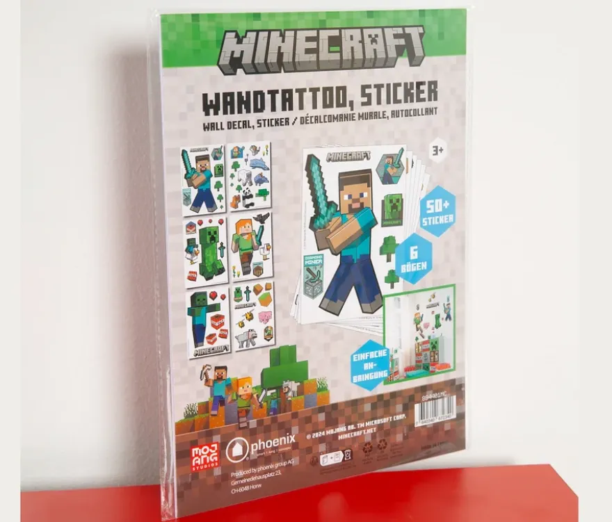 6 MINECRAFT Wandtattoos