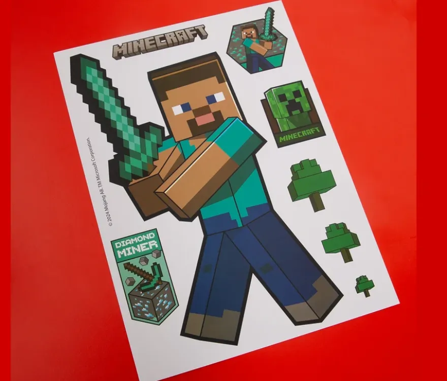 6 MINECRAFT Wandtattoos