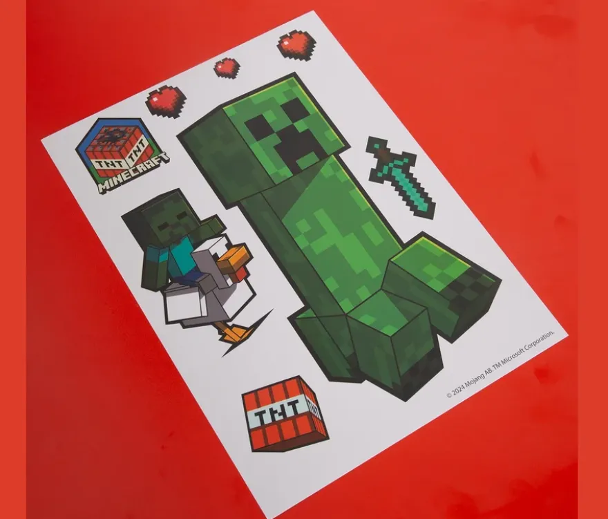 6 MINECRAFT Wandtattoos