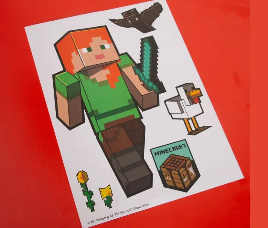 6 MINECRAFT Wandtattoos
