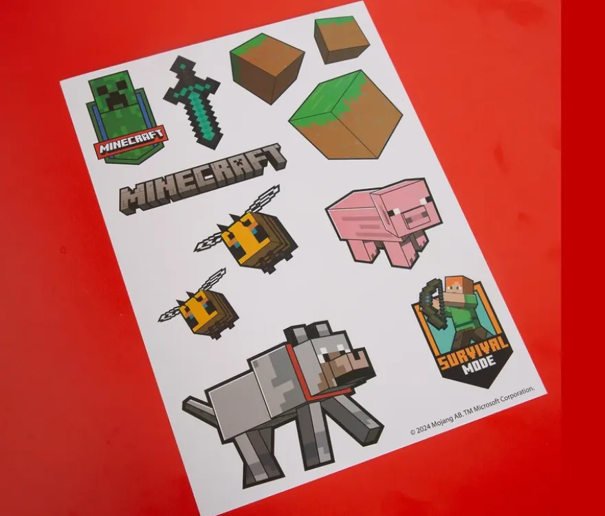 6 MINECRAFT Wandtattoos