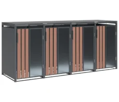 Mülltonnenbox, Holzoptik, 4er
