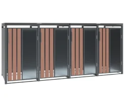 Mülltonnenbox, Holzoptik, 4er
