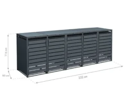 Mülltonnenbox, Stahl, 5er