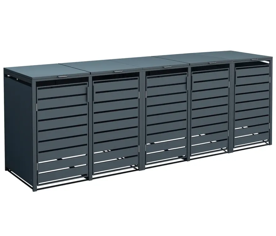 Mülltonnenbox, Stahl, 5er