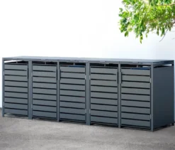 Mülltonnenbox, Stahl, 5er