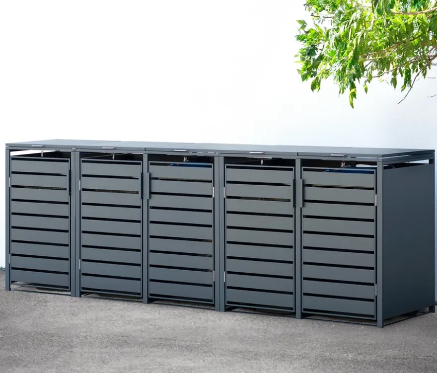 Mülltonnenbox, Stahl, 5er