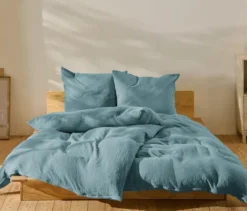 Musselin-Bettwäsche, blau, Übergröße