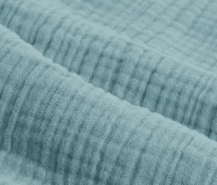 Musselin-Bettwäsche, blau, Normalgröße