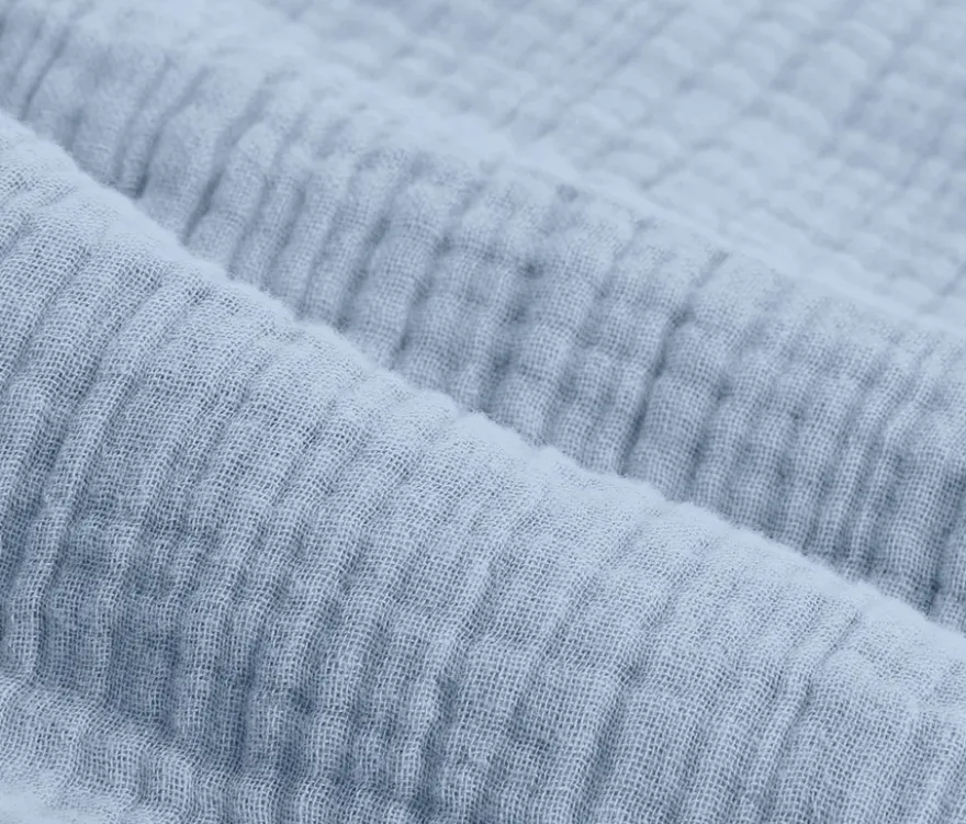 Musselin-Bettwäsche, hellblau, Normalgröße