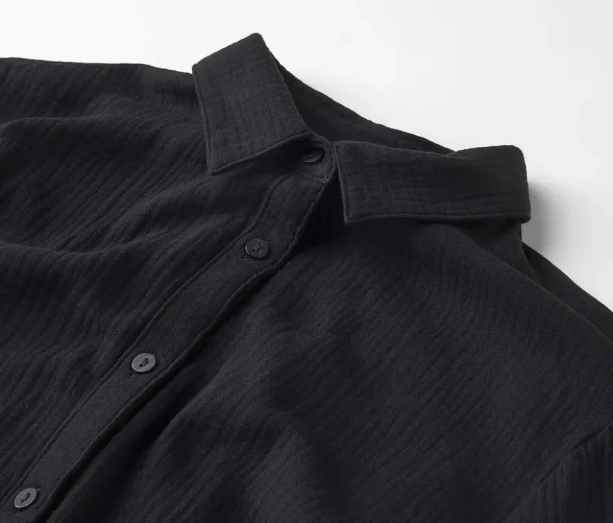 Musselin-Bluse, schwarz
