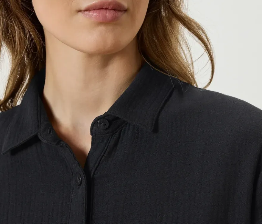 Musselin-Bluse, schwarz