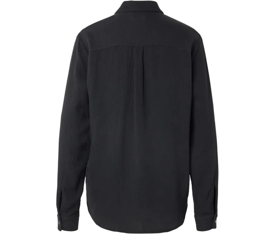 Musselin-Bluse, schwarz