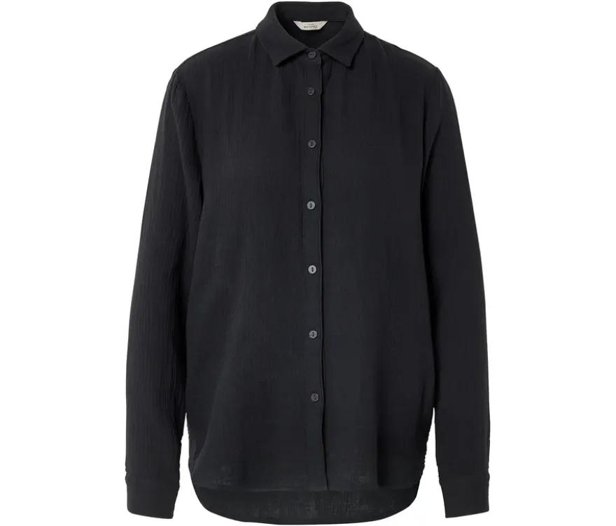 Musselin-Bluse, schwarz