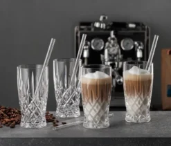 4 Nachtmann Latte Macchiato Gläser »Noblesse«, inkl. Glastrinkhalmen