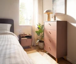 Nachttisch »Bjarne« mit Ladefunktion, mauve
