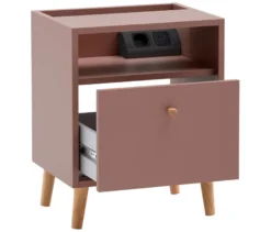 Nachttisch »Bjarne« mit Ladefunktion, mauve