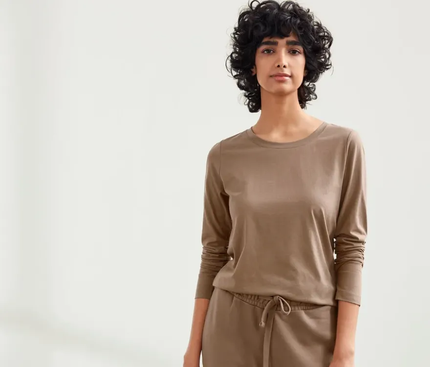 NAH/STUDIO Longsleeve | Baumwolle, hazelnut