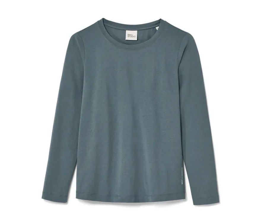 NAH/STUDIO Longsleeve | Baumwolle, stone blue