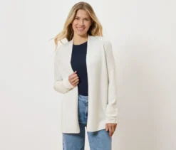 Offener Cardigan mit Wolle