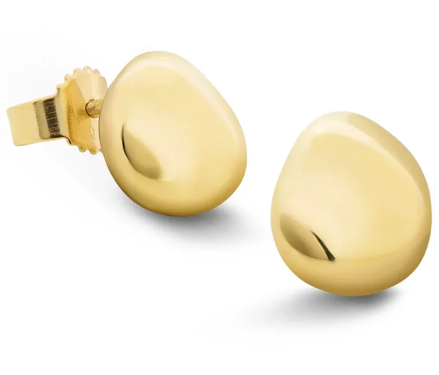 Ohrstecker, 925er Sterlingsilber, organisch, vergoldet